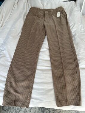 Ladies Plaid Dress Pants – Brown Check